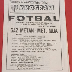 Program meci fotbal "GAZ METAN" MEDIAS - "METALUL" MIJA (08.04.1990)