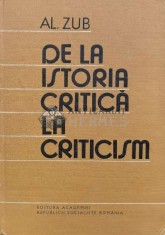 De la istoria critica la criticism - 1985 - Alexandru Zub (V159)