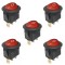 Set 5 Intrerupatoare led rotunde