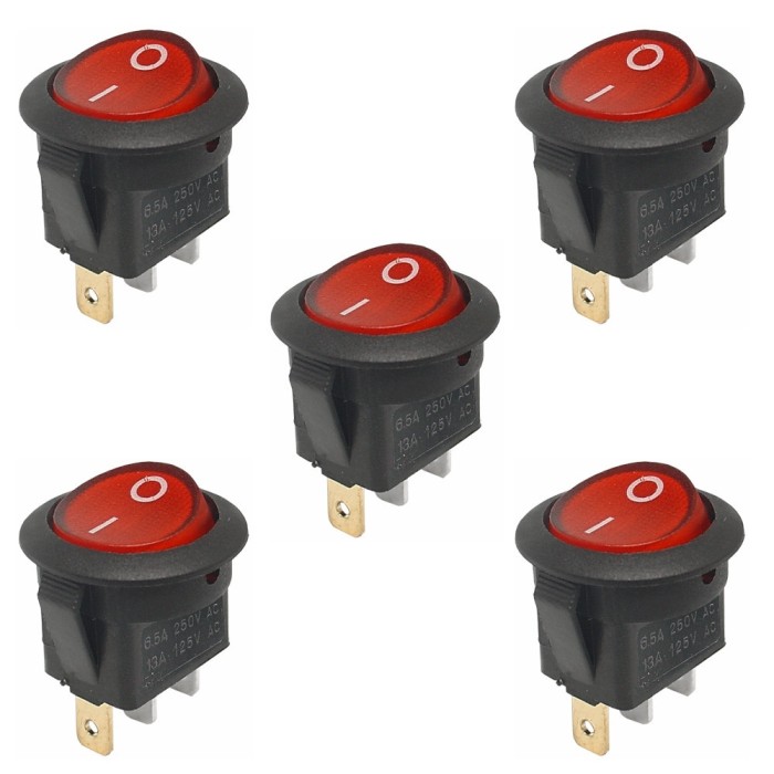 Set 5 Intrerupatoare led rotunde