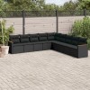 VidaXL Set mobilier de grădină cu perne, 9 piese, negru, poliratan 3258457