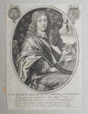 Balthasar Moncornet &quot;Louis XIV, King of France&quot; gravura veche sec 17, Istorice, Cerneala, Altul