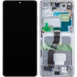 Cumpara ieftin Display cu Touchscreen Samsung Galaxy S21 Ultra 5G G998, cu Rama, Argintiu, Service Pack GH82-26035B