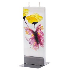 Lumanare plata pictata fluture cu bujor Flatyz