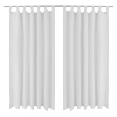 Draperii micro-satin cu bride, 140 x 245 cm, alb, 2 buc. 130361 foto