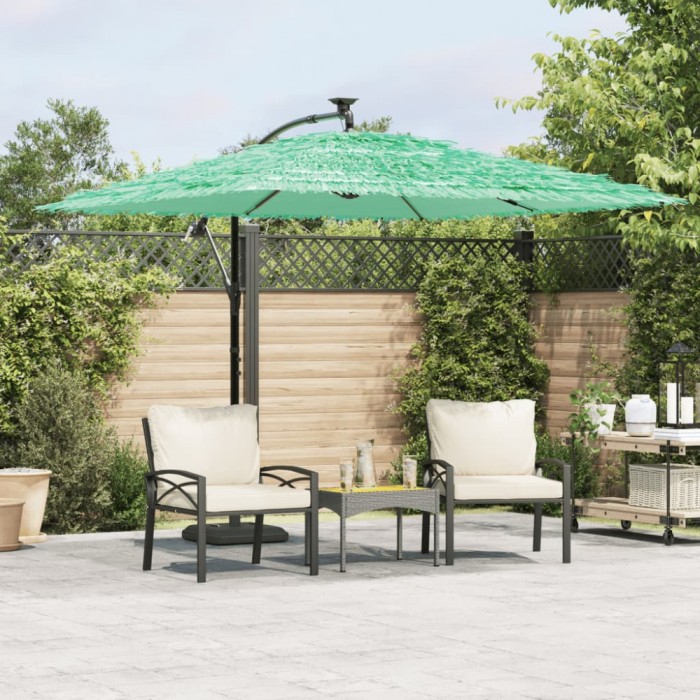 vidaXL Umbrelă soare de grădină cu st&acirc;lp din oțel, verde 269x269x235cm