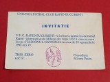 Invitatie meci fotbal RAPID BUCURESTI - INTERNAZIONALE MILANO (Cupa UEFA 29.09.1993)-varianta 1