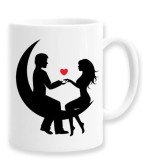 Cana alba personalizata &quot;loving people on the moon&quot;, INOVATIX&reg;. 330ml, Oem