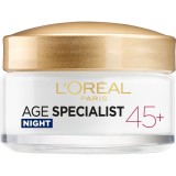 Crema antirid pentru fata L&amp;#039;Oreal Paris Age Specialist 45+ de noapte, 50 ml