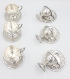 Superb set vechi - 6 cescute/mici pahare din argint 800 Viena &quot;Diana&quot; cca 1867
