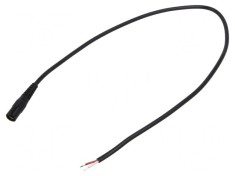 Cablu DC 5,5/2,5 Soclu Drept Negru 5m 2x0,5mm2