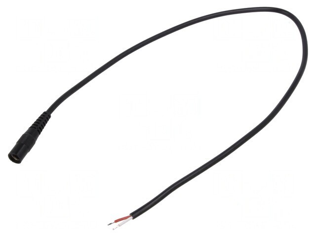 Cablu DC 5,5/2,5 Soclu Drept Negru 5m 2x0,5mm2