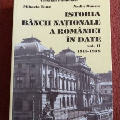 ISTORIA BANCII NATIONALE A ROMANIEI IN IN DATE - C. PAUNESCU VOL 2 (1915 -1918)