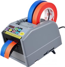 Dispenser automat de taiat banda adeziva de diferite dimensiuni si functii duble, presetata si ciclica, Ecran Led WePro Store, usor de transportat, po