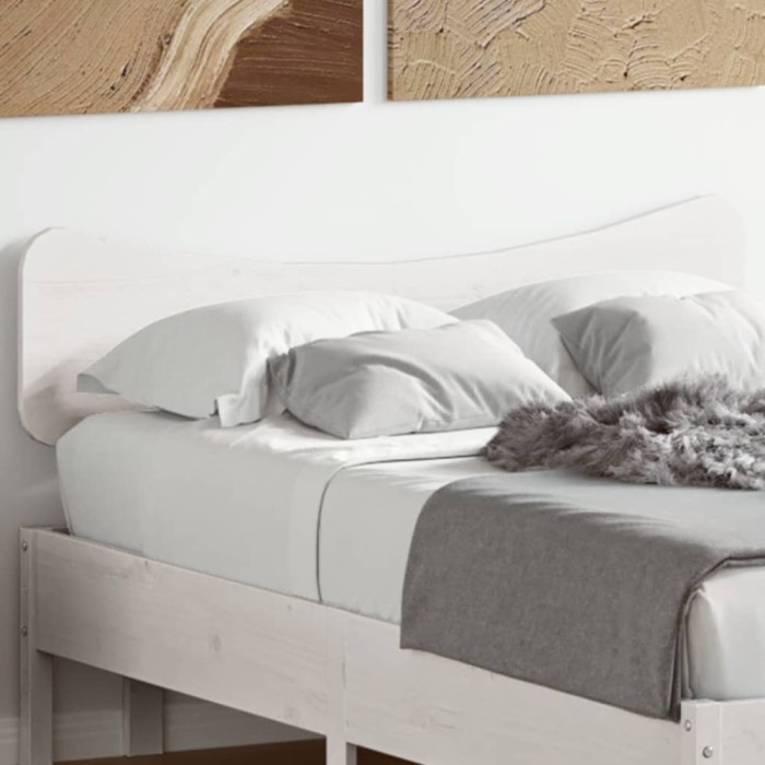 Gossi tablie de pat, alb, 120 cm, lemn masiv de pin