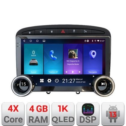 Navigatie Peugeot 308 Kit-038 Edotec 4+64 10.5 inch Incell 1K android Wifi 5Ghz gps internet CarStore Technology