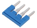 Punte de conectare albastră, 4 borne, 6 mm
