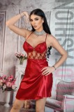 R875-81 Desu elegant din material satinat fin la atingere