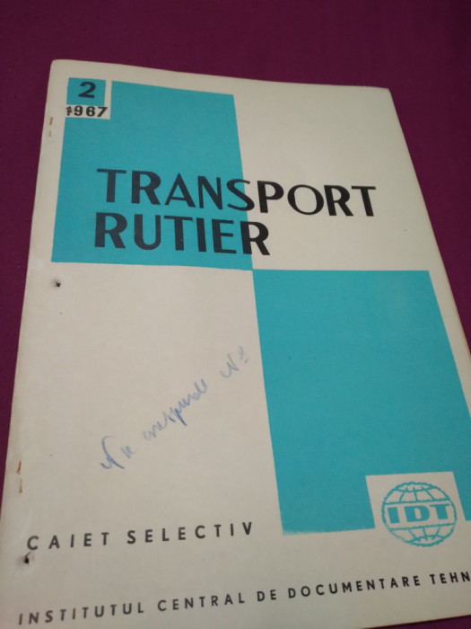 TRANSPORT RUTIER CAIET SELECTIV NR. 2 /1967