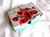 Cutie lemn decorata cu maci 34276