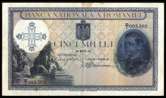 Bancnote Romania, bani vechi 5000 lei 1931-supratipar 1940 foto