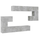 Cumpara ieftin Set de dulapuri TV, 10 piese, gri beton, lemn prelucrat