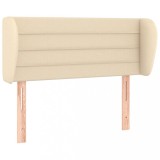Cumpara ieftin Tablie de pat cu aripioare crem 93x23x78/88 cm textil