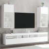 VidaXL Comode TV cu lumini LED, 2 buc., alb, 40,5x30x90 cm 837044
