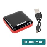 Powerbank Leziter 10000 mAh, 10W, 2A, 2 Porturi USB, Display LCD, Roșu