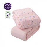Set doua cearceafuri, roz, cu elastic 140 cm x 70 cm Clevamama 3365