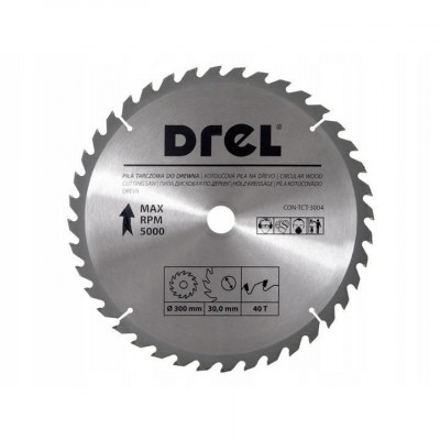 Disc circular vidia, 40 dinti, 300 mm, Drel foto