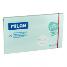 Notite Adezive Milan, Super Sticky, 90 File, 76x127 mm, Albastru Pal, Bloc Notes, Post-it, Sticky Notes, Bloc de Hartie, Notite Adezive, Post-it-uri, foto