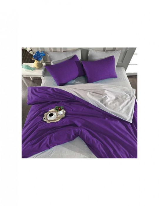 Lenjerie de pat in culori de mov si gri