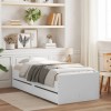 VidaXL Cadru pat cu sertare, alb, 75x190 cm, mic single 3207357
