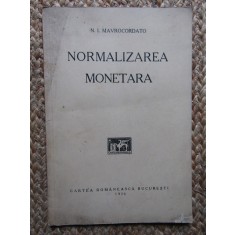 N. I. MAVROCORDATO - NORMALIZAREA MONETARA