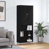 vidaXL Dulap &icirc;nalt, negru, 69,5x34x180 cm, lemn compozit