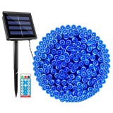 Instalatie solara liniara 22 metri, albastra, 200LED, telecomanda
