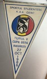 Fanion Cupa UEFA 1986 Sportul Studențesc - KAA Gent (Meci Istoric, Epoca Hagi)