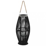 Suport de lumanari suspendat tip felinar, negru, 60 cm, bambus GartenMobel Dekor, vidaXL