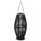 vidaXL Suport de lum&acirc;nări suspendat tip felinar, negru, 60 cm, bambus