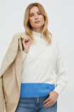 United Colors of Benetton pulover femei, culoarea bej, cu turtleneck