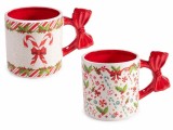 Cumpara ieftin Set 4 cani Craciun ceramica multicolora &Oslash; 9 cm x 9,5 H, 400 ml