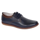 Oferta Pantofi barbati din piele naturala bleumarin 338BLM