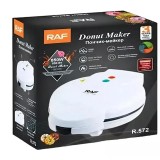 Aparat pentru facut gogosi RAF, 850 W, 7 mini gogosi, indicator luminos, Alb