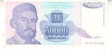 M1 - Bancnota foarte veche - Fosta Iugoslavia - 50000 dinarI - 1993