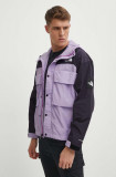 The North Face geaca barbati, culoarea violet, de tranzitie, oversize, NF0A879GVIB1