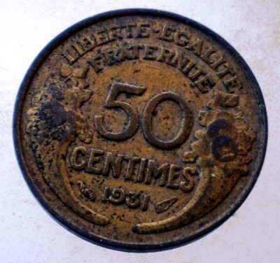 7.810 FRANTA 50 CENTIMES 1931 foto