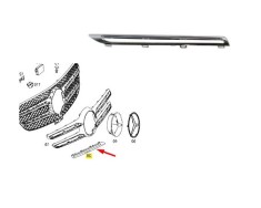 Ornament grila fata MERCEDES Clasa GLE (W166), 08.2015-03.2020, partea dreapta, crom; superior,