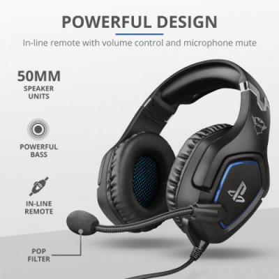 TRUST GXT 488 Forze-G PS4 Gaming Headset PlayStation&amp;reg; official licensed product foto