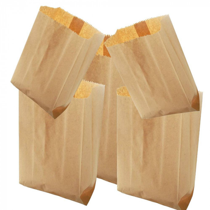 Pungi din Hartie Kraft Natur, 5 Kg, 325 Buc, 20x5.5x44 Cm, Pungi Natur, Pungi de Hartie Kraft, Punga Hartie Pentru Produse, Punga Hartie Pentru Ambala